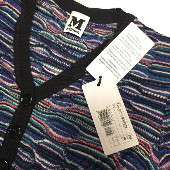 M MISSONI Multi Color Viscose Wool Blend Knit Shirt - Picture 10 of 11